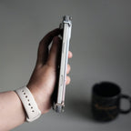iPhone 17 Series Premium Silver Carbon Design Aluminium Metal Snap On Rotating Stand case