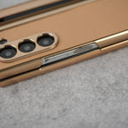Leather Plating front Glass Protection Hinge Case For Samsung Galaxy Z Fold 8 Ultra | Folding Cover
