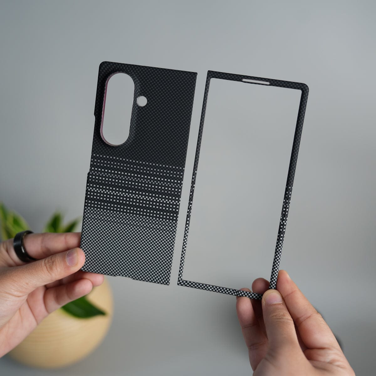 Aramid Design Hard Pc Case for Samsung Galaxy Z Fold 8 Ultra | MagSafe Cover | BlackGrayLine Design