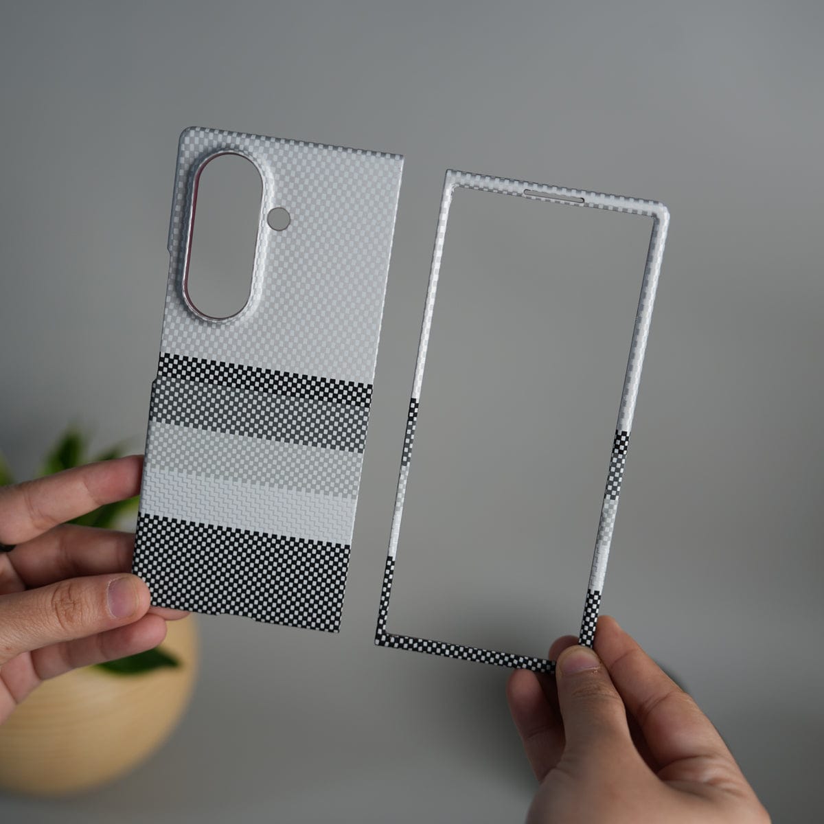 Aramid Design Hard Pc Case for Samsung Galaxy Z Fold 8 Ultra | MagSafe Cover | GrayBlackLine Design