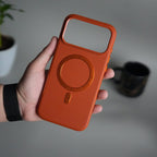 iPhone 17 Series Premium PU Leather Metal MagSafe Ring Case