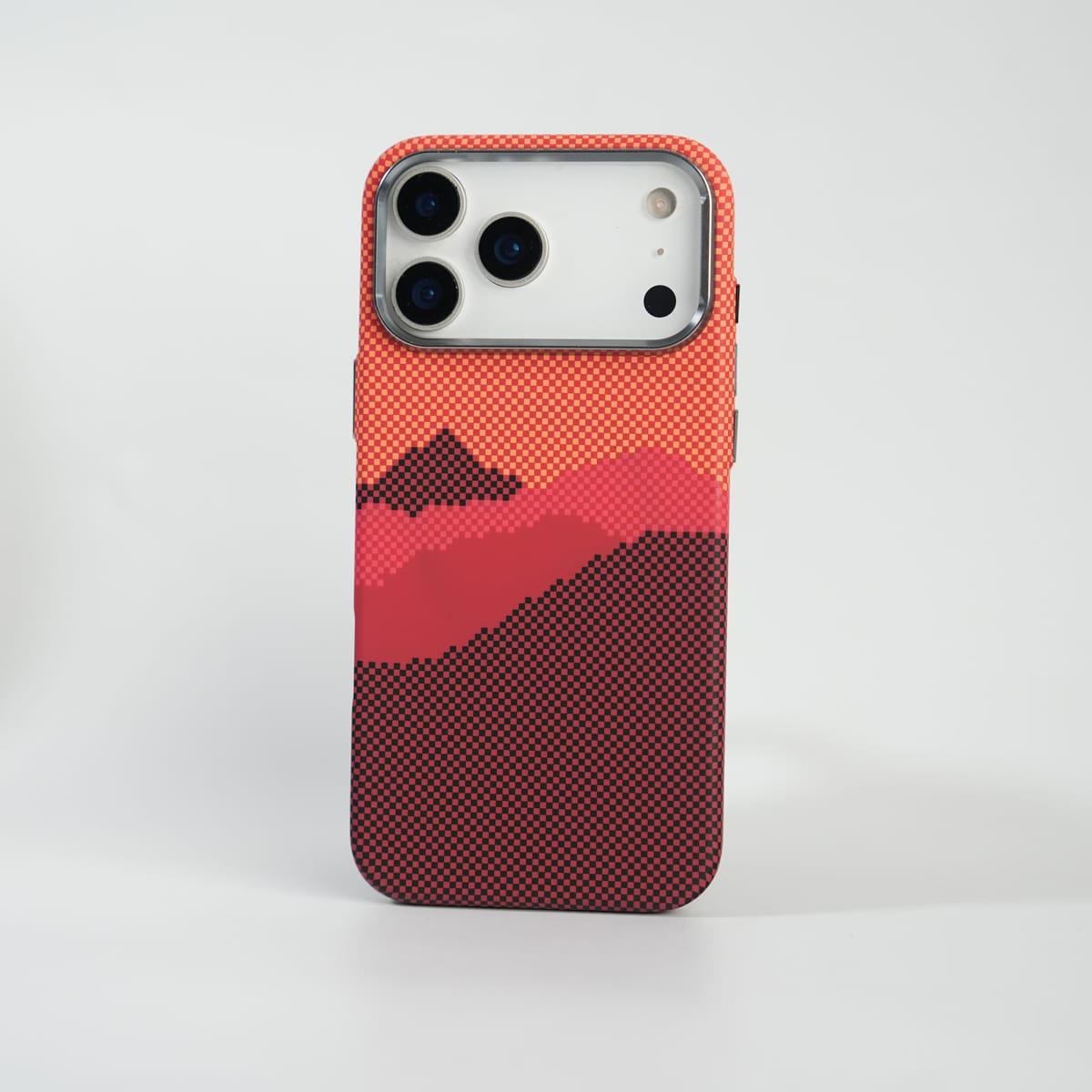 iPhone 17 Series Fiber Texture Case | Ultra Slim Hard Back Cover | Red Hill