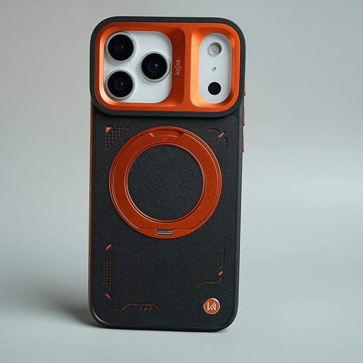 iPhone 17 Series Matrix Leather Pattern Case | Premium Luxury Back Cover with Ring Stand