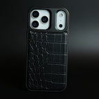iPhone 17 Series Premium Croc Texture PU Leather MagSafe Case with Metal Camera Frame