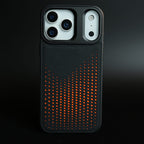 iPhone 17 Series Premium Dot Design PU Leather MagSafe Case with Metal Camera Frame