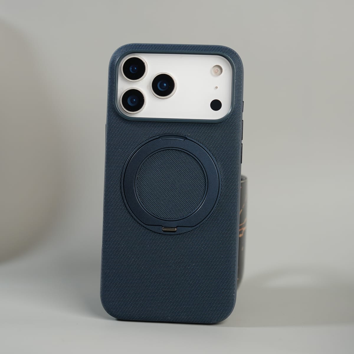 iPhone 17 Series Dotted Rotating Metal Stand Case