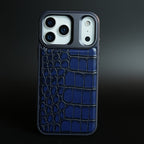iPhone 17 Series Premium Croc Texture PU Leather MagSafe Case with Metal Camera Frame