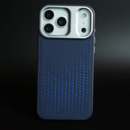 iPhone 17 Series Premium Dot Design PU Leather MagSafe Case with Metal Camera Frame