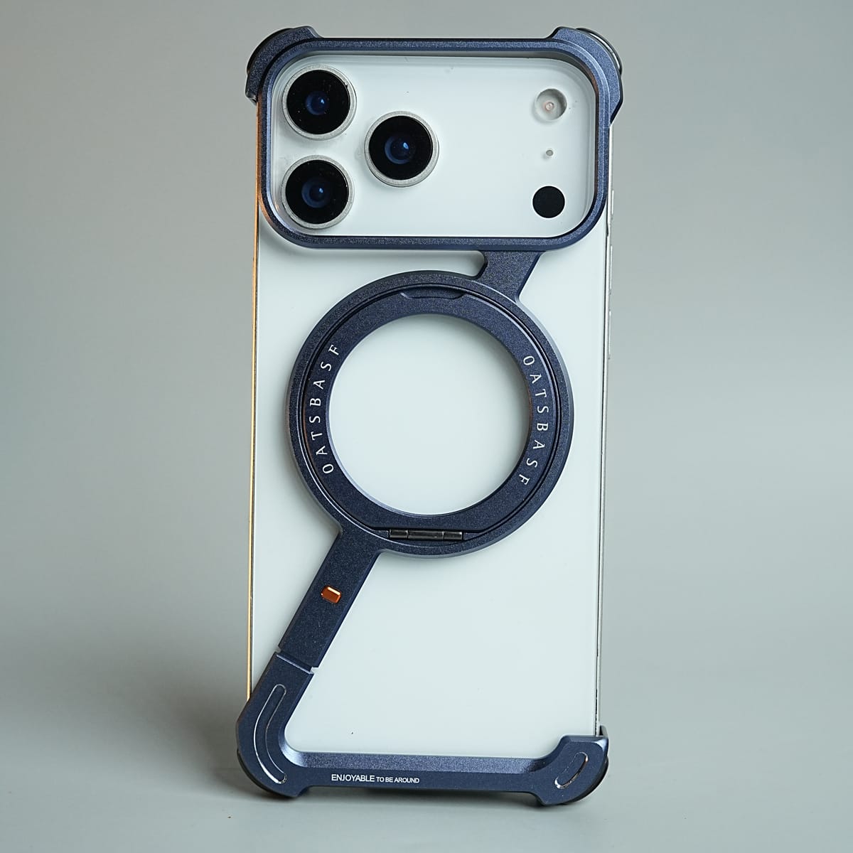 iPhone 17 Series Z Shape Aluminum Metal Rotating Kickstand Frameless Design