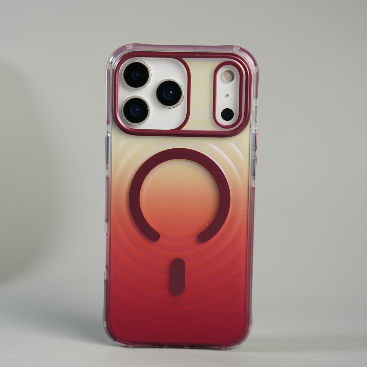 iPhone 17 Series Blush Pink Gradient Wave Pattern MagSafe Compatible Case