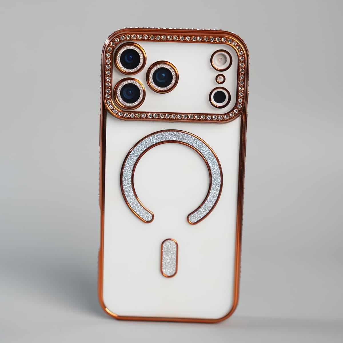 iPhone 17 Series Luxury Crystal MagSafe Case with Rhinestone Camera Frame