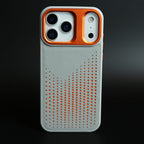 iPhone 17 Series Premium Dot Design PU Leather MagSafe Case with Metal Camera Frame