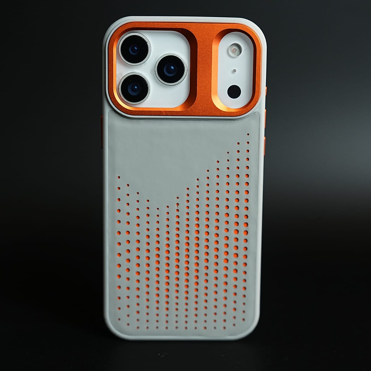 iPhone 17 Series Premium Dot Design PU Leather MagSafe Case with Metal Camera Frame