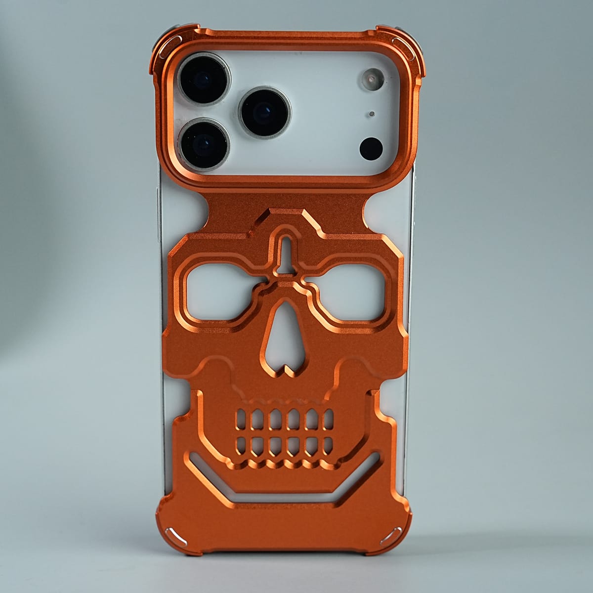 iPhone 17 Series Aluminium Skull Frame Protective Case Cover