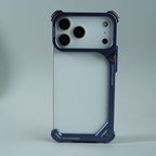 iPhone 17 Series Aluminum Alloy Metal Bumper Frame with Foldable Stand
