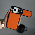 iPhone 17 Series Metal Camera Cap Stand Case Cover | ORANGE