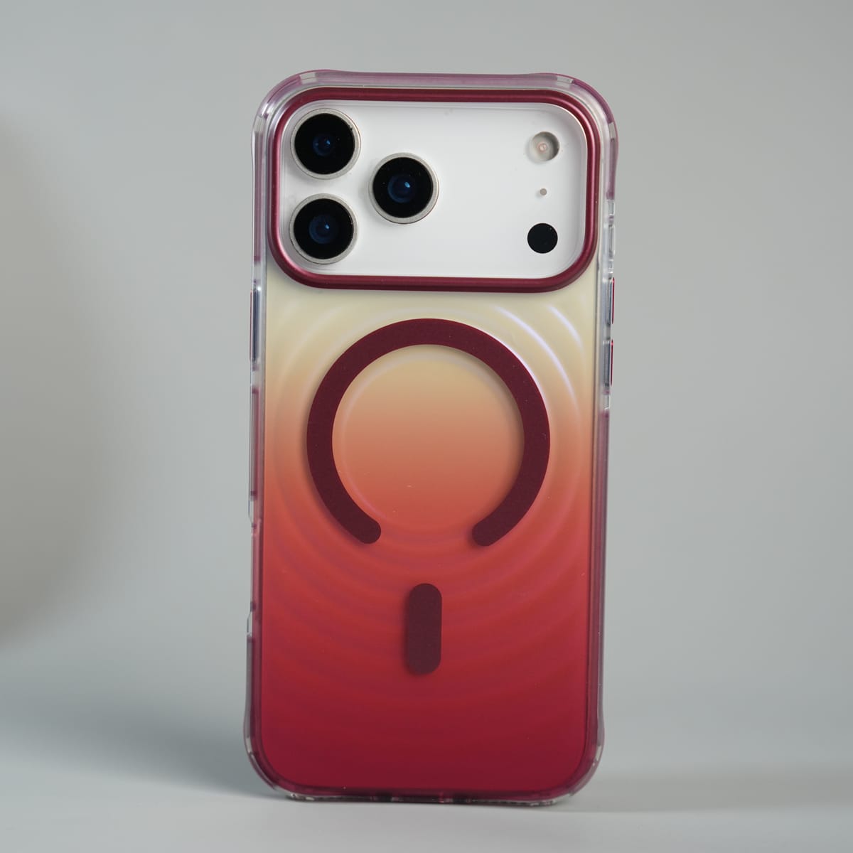 iPhone 17 Series Blush Pink Gradient Wave Pattern MagSafe Compatible Case