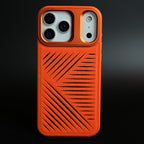 iPhone 17 Series Premium PU Leather Cut Pattern MagSafe Case with Metal Camera Frame