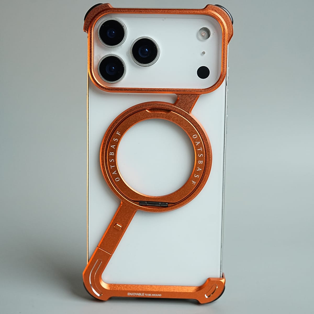 iPhone 17 Series Z Shape Aluminum Metal Rotating Kickstand Frameless Design
