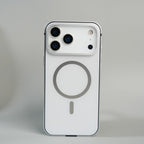 iPhone 17 Series Premium Glass Back MagSafe Case with Aluminium Side Bumper
