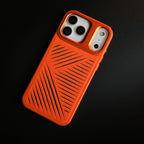 iPhone 17 Series Premium PU Leather Cut Pattern MagSafe Case with Metal Camera Frame