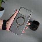 iPhone 17 Series Premium PU Leather Metal MagSafe Ring Case