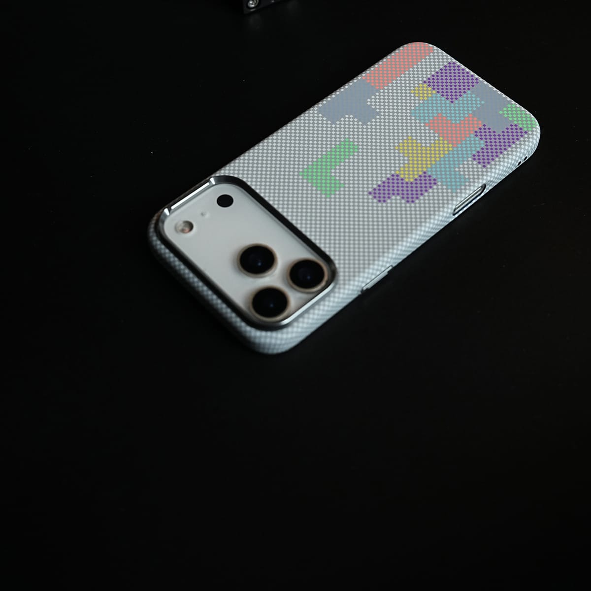 Aramid Design Hard Pc Case for iPhone 17 Series | Magnetic Ring Cover | Brick Design