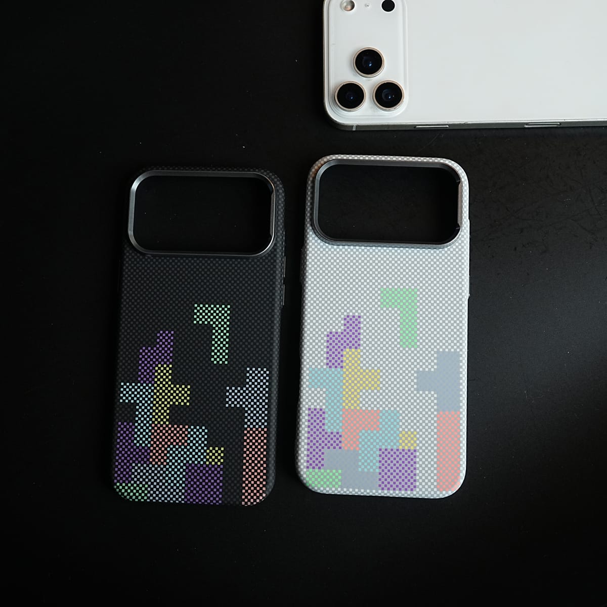 Aramid Design Hard Pc Case for iPhone 17 Series | Magnetic Ring Cover | Brick Design