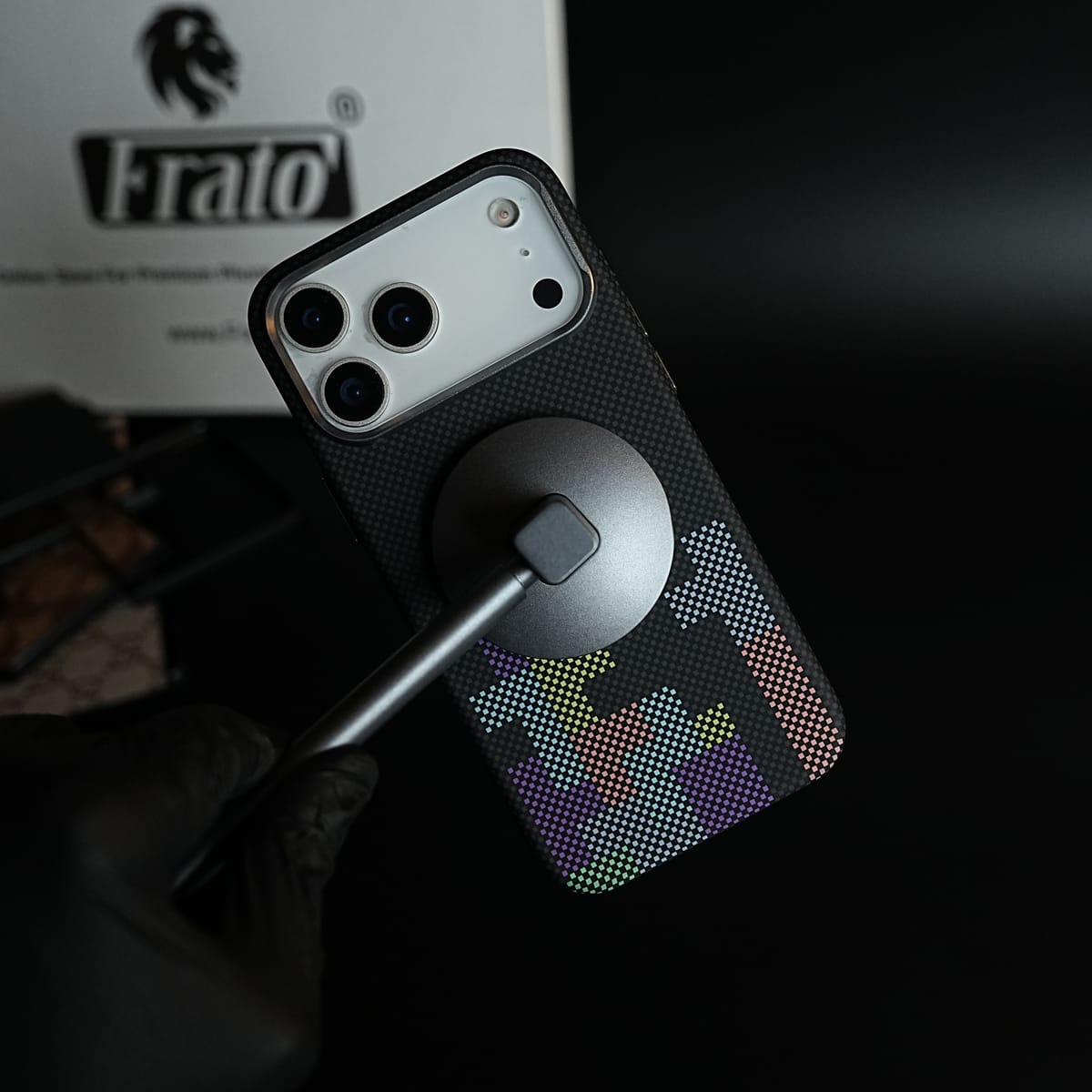Aramid Design Hard Pc Case for iPhone 17 Series | Magnetic Ring Cover | Brick Design
