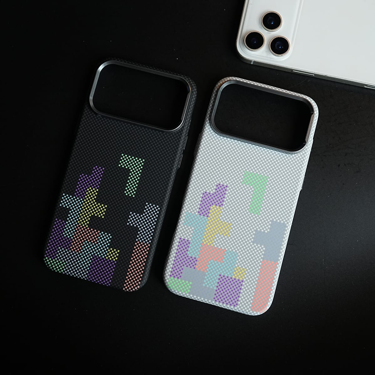 Aramid Design Hard Pc Case for iPhone 17 Series | Magnetic Ring Cover | Brick Design