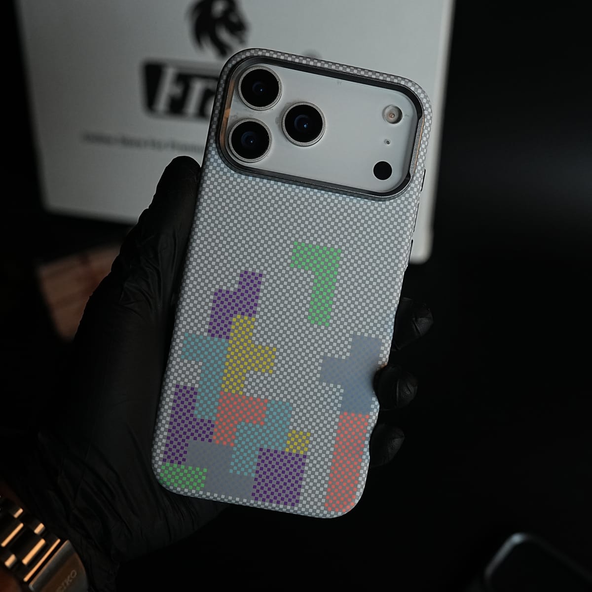 Aramid Design Hard Pc Case for iPhone 17 Series | Magnetic Ring Cover | Brick Design
