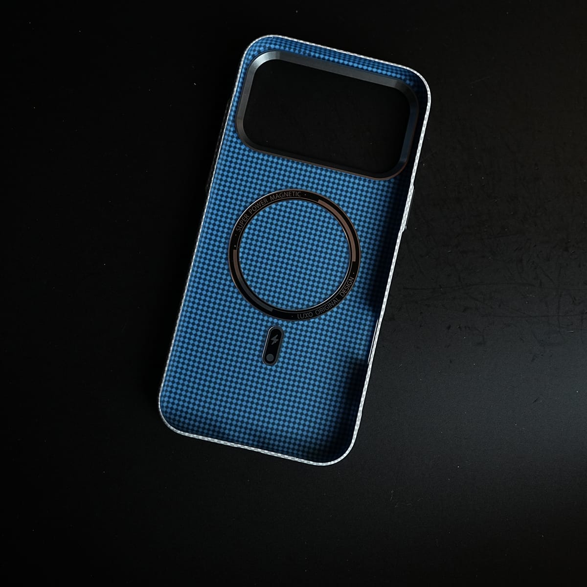 Aramid Design Hard Pc Case for iPhone 17 Series | Magnetic Ring Cover | Brick Design