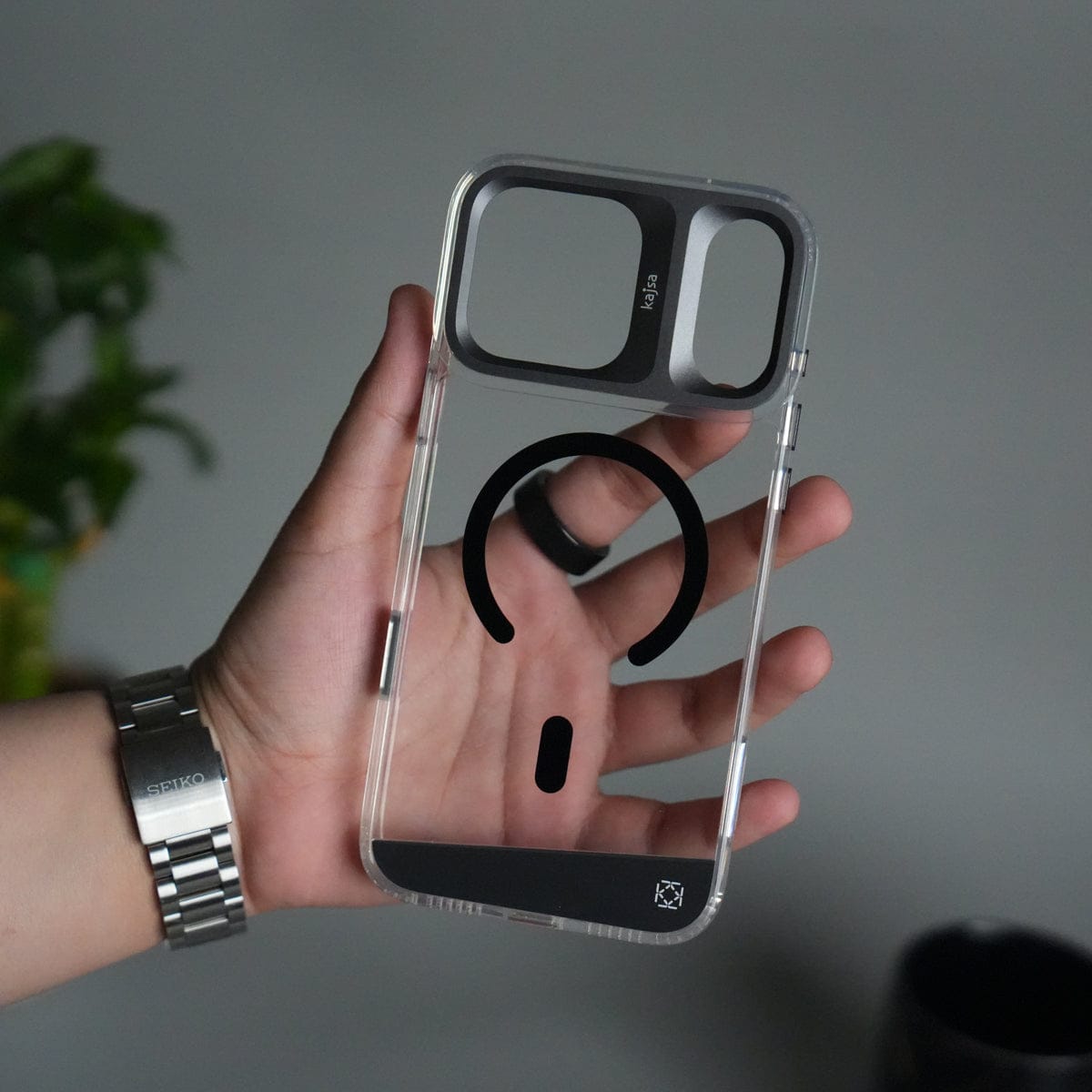 iPhone 17 Pro Max Clear MagSafe Case | Aluminum Metal Camera Frame | Shockproof Transparent Back Cover