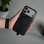 iPhone 17 Pro Max Luxury Leather MagSafe Case | Metal Ring Stand and Grip Holder Cover