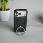 iPhone 17 Pro Max Premium PU Leather Kickstand Case | Luxury Shockproof Protective Back Cover