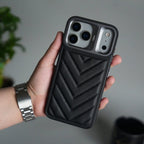 iPhone 17 Pro Max PUFF Leather Metallic Camera Frame Case Cover