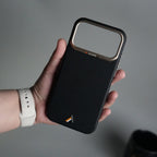 iPhone 17 Pro Max PU Leather Case with Metal Camera Frame
