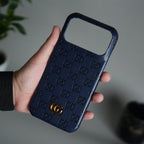 iPhone 17 Pro Max Luxury GG Fashion Leather Brand Case Cover