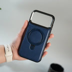 iPhone 17 Pro Max Premium PU Leather Case with Metal Kickstand | Metal Camera Bump | Luxury Shockproof Back Cover