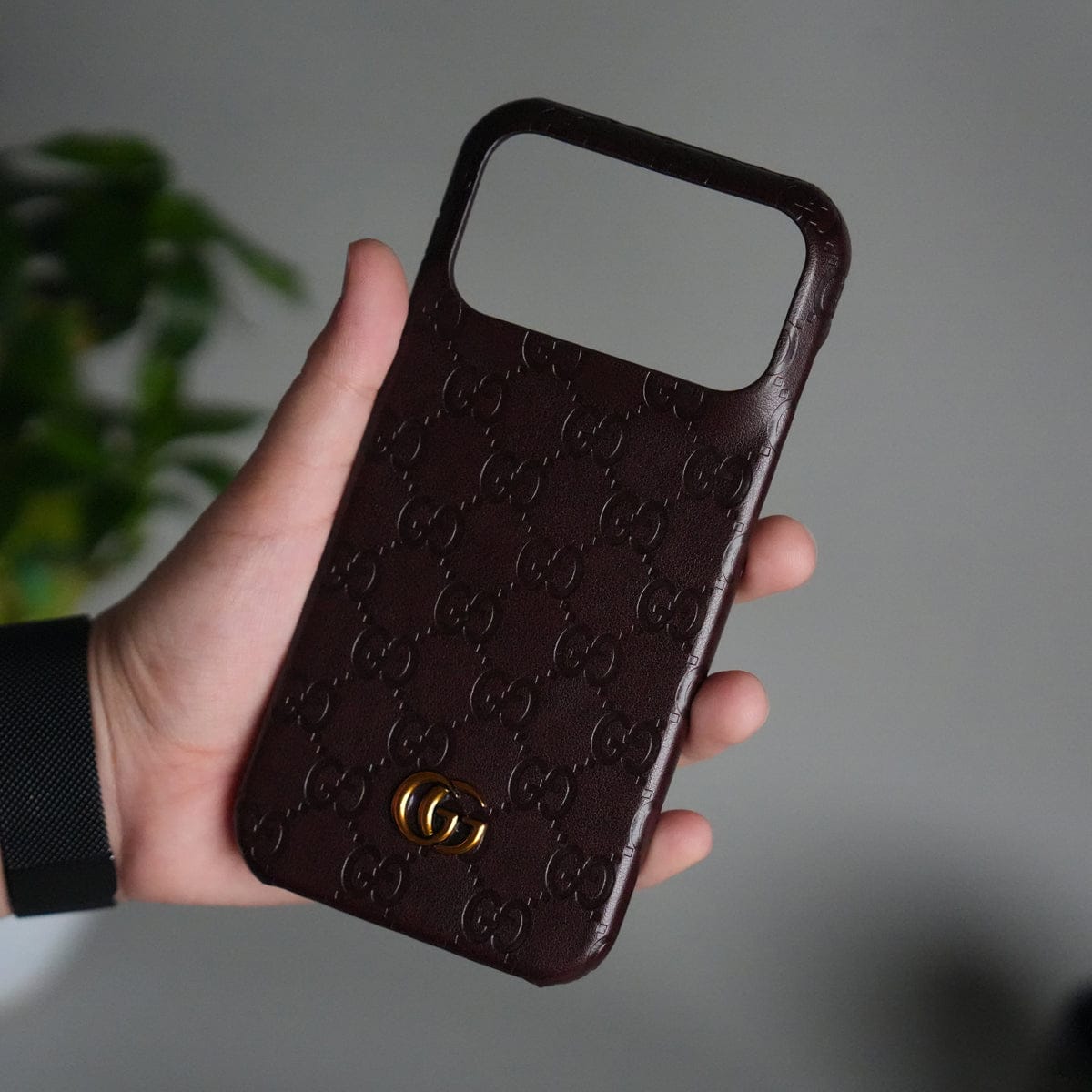 iPhone 17 Pro Max Luxury GG Fashion Leather Brand Case Cover