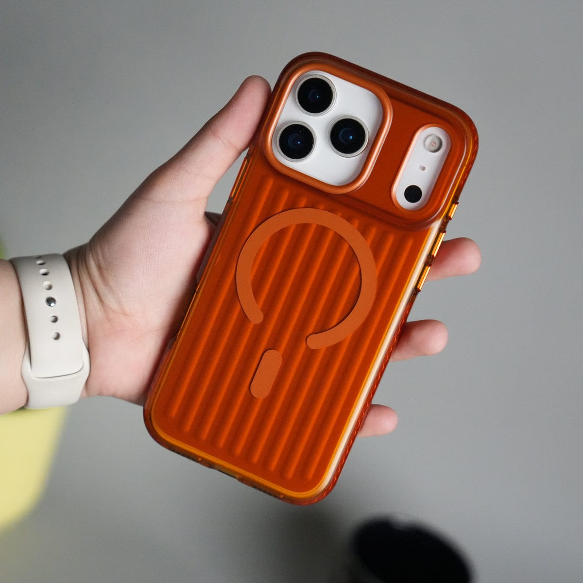 iPhone 17 Pro Max MagSafe Suitcase Design Case | Shiny Texture Back Cover