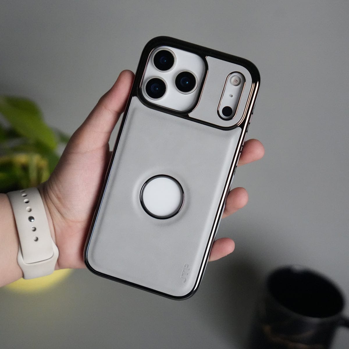 iPhone 17 Pro Max JTP PU Leather Logo Cut Case Premium Finish Cover