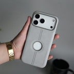 iPhone 17 Pro Max Leather Case | Classic Middle Stitched PU Back Cover
