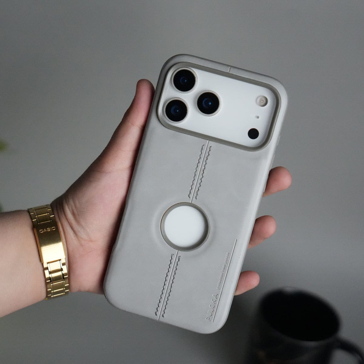 iPhone 17 Pro Max Leather Case | Classic Middle Stitched PU Back Cover