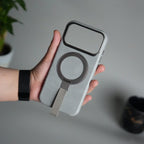 iPhone 17 Pro Max Luxury Leather MagSafe Case | Metal Ring Stand and Grip Holder Cover