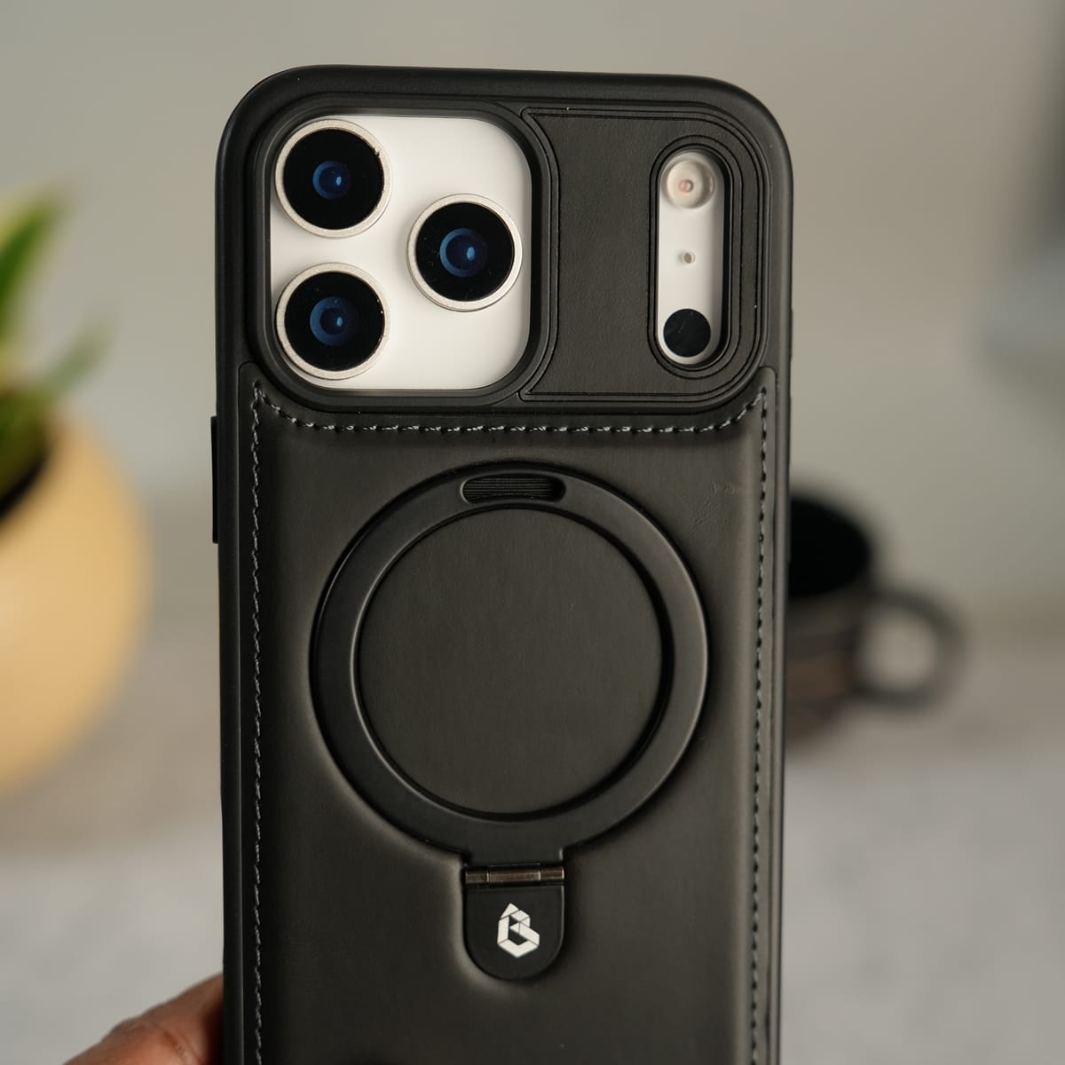 iPhone 17 Series Premium Leather MagSafe Case with Kickstand & Camera Protection | Luxury Slim Cover