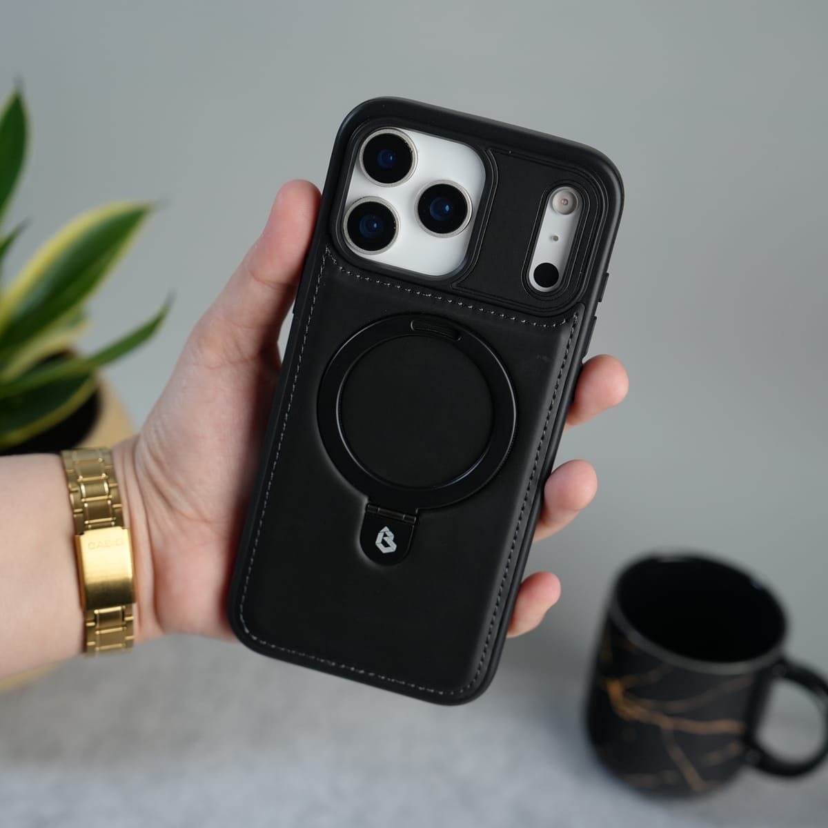 iPhone 17 Series Premium Leather MagSafe Case with Kickstand & Camera Protection | Luxury Slim Cover