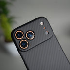 iPhone 17 Pro Max Carbon Fiber Slim Case | Ultra-Thin Magnetic Charging Ring Cover