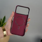iPhone 17 Pro Max Carbon Fiber Texture Design Hard Pc MagSafe Case Cover GrayBlackLine Design