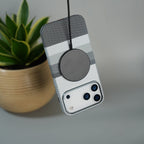 iPhone 17 Pro Max Carbon Fiber Texture Design Hard Pc MagSafe Case Cover GrayBlackLine Design